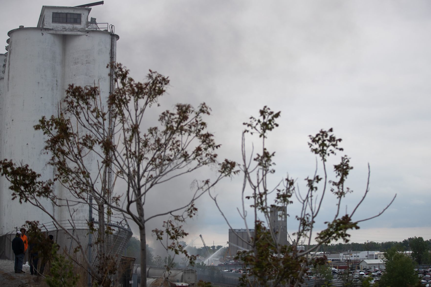 Salvage yard fire